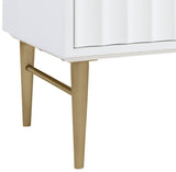 Modernist Quartz Bathroom Vanity with Elegant White Finish and Contemporary Gold Accents Design