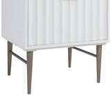 Modernist Quartz Bathroom Vanity with Elegant White Finish and Contemporary Gold Accents Design