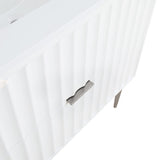 Modernist Quartz Bathroom Vanity with Elegant White Finish and Contemporary Gold Accents Design