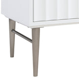 Modernist Quartz Bathroom Vanity with Elegant White Finish and Contemporary Gold Accents Design