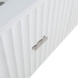 Modernist Quartz Bathroom Vanity with Elegant White Finish and Contemporary Gold Accents Design