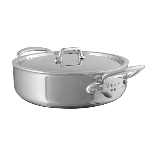 Mauviel M'URBAN 4 Tri-Ply Rondeau With Lid, Cast Stainless Steel Handles, 3.2-Qt