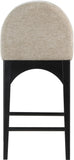 Waldorf - Chenille Stool With Black Legs