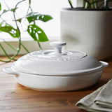 Staub Ceramic 8-inch Round Covered Brie Baker - White