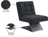 Zeal Accent Chair - Stylish Boucle Upholstered Design with Sturdy Matte Black Metal Base for Comfort