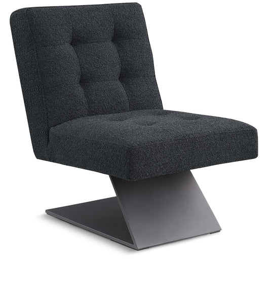 Zeal Accent Chair - Stylish Boucle Upholstered Design with Sturdy Matte Black Metal Base for Comfort