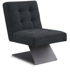 Zeal Accent Chair - Stylish Boucle Upholstered Design with Sturdy Matte Black Metal Base for Comfort