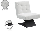 Zeal Accent Chair - Stylish Boucle Upholstered Design with Sturdy Matte Black Metal Base for Comfort