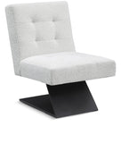 Zeal Accent Chair - Stylish Boucle Upholstered Design with Sturdy Matte Black Metal Base for Comfort
