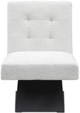 Zeal Accent Chair - Stylish Boucle Upholstered Design with Sturdy Matte Black Metal Base for Comfort