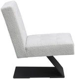 Zeal Accent Chair - Stylish Boucle Upholstered Design with Sturdy Matte Black Metal Base for Comfort