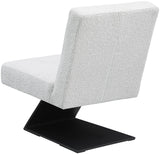 Zeal Accent Chair - Stylish Boucle Upholstered Design with Sturdy Matte Black Metal Base for Comfort