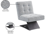 Zeal Accent Chair - Stylish Boucle Upholstered Design with Sturdy Matte Black Metal Base for Comfort