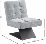 Zeal Accent Chair - Stylish Boucle Upholstered Design with Sturdy Matte Black Metal Base for Comfort