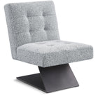 Zeal Accent Chair - Stylish Boucle Upholstered Design with Sturdy Matte Black Metal Base for Comfort