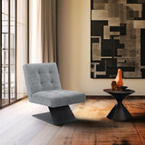 Zeal Accent Chair - Stylish Boucle Upholstered Design with Sturdy Matte Black Metal Base for Comfort