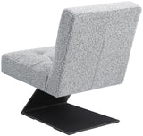 Zeal Accent Chair - Stylish Boucle Upholstered Design with Sturdy Matte Black Metal Base for Comfort