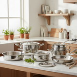 Mauviel M'URBAN 4 Tri-Ply 12-Piece Cookware Set With Cast Stainless Steel Handles