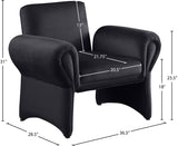 Fleurette Velvet Accent Chair - Cozy Contemporary Design with Curved Arms for Ultimate Relaxation