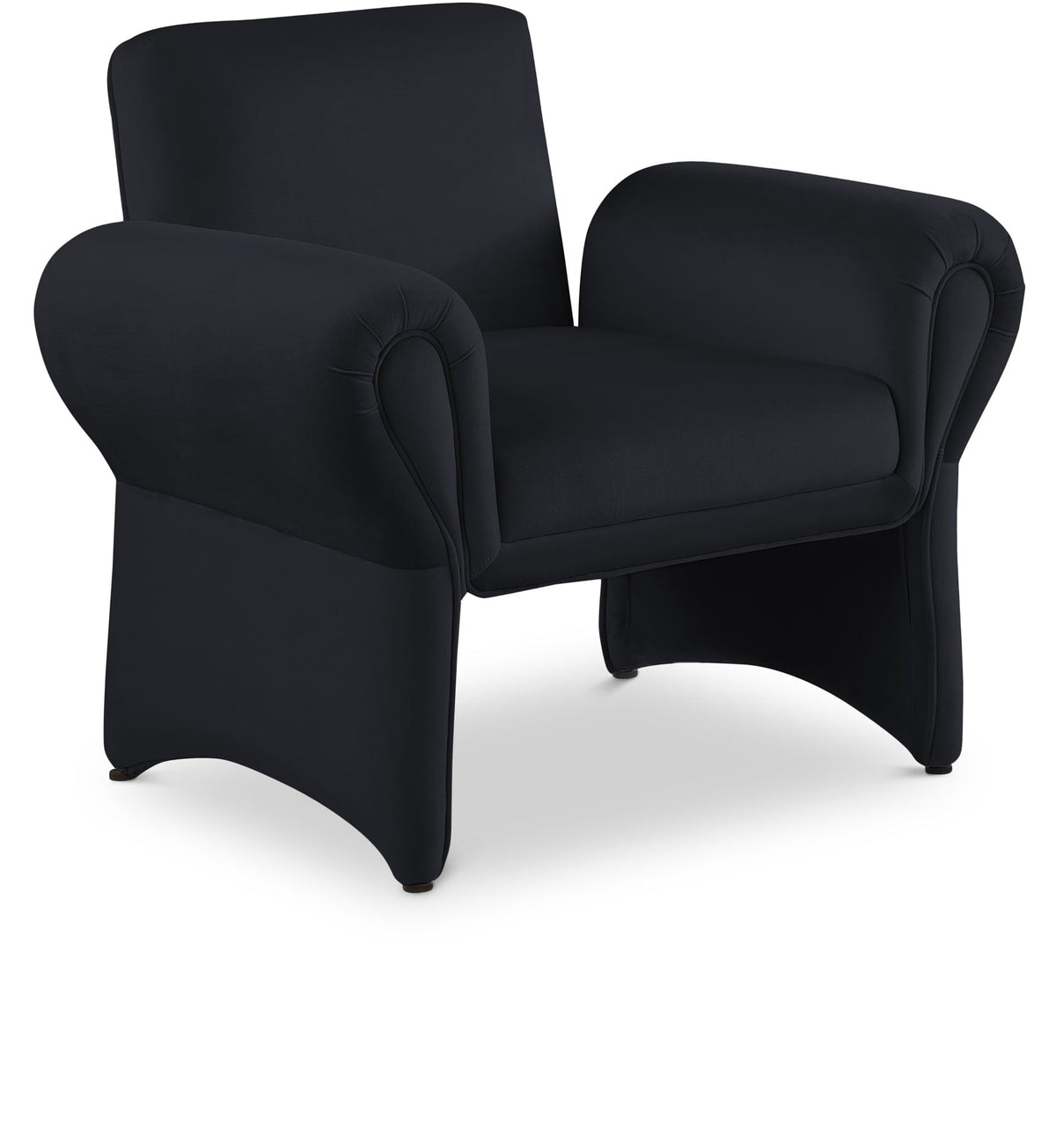 Fleurette Velvet Accent Chair - Cozy Contemporary Design with Curved Arms for Ultimate Relaxation