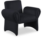 Fleurette Velvet Accent Chair - Cozy Contemporary Design with Curved Arms for Ultimate Relaxation