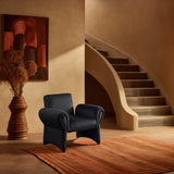 Fleurette Velvet Accent Chair - Cozy Contemporary Design with Curved Arms for Ultimate Relaxation