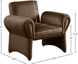 Fleurette Velvet Accent Chair - Cozy Contemporary Design with Curved Arms for Ultimate Relaxation