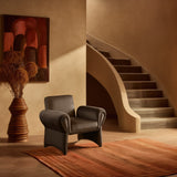 Fleurette Velvet Accent Chair - Cozy Contemporary Design with Curved Arms for Ultimate Relaxation