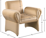 Fleurette Velvet Accent Chair - Cozy Contemporary Design with Curved Arms for Ultimate Relaxation