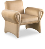 Fleurette Velvet Accent Chair - Cozy Contemporary Design with Curved Arms for Ultimate Relaxation