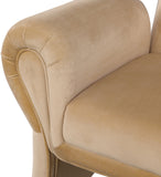 Fleurette Velvet Accent Chair - Cozy Contemporary Design with Curved Arms for Ultimate Relaxation