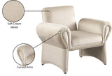 Fleurette Velvet Accent Chair - Cozy Contemporary Design with Curved Arms for Ultimate Relaxation