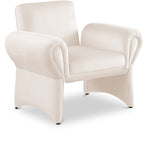 Fleurette Velvet Accent Chair - Cozy Contemporary Design with Curved Arms for Ultimate Relaxation