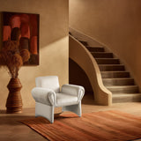 Fleurette Velvet Accent Chair - Cozy Contemporary Design with Curved Arms for Ultimate Relaxation