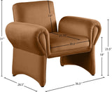 Fleurette Velvet Accent Chair - Cozy Contemporary Design with Curved Arms for Ultimate Relaxation