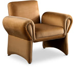 Fleurette Velvet Accent Chair - Cozy Contemporary Design with Curved Arms for Ultimate Relaxation