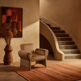 Fleurette Velvet Accent Chair - Cozy Contemporary Design with Curved Arms for Ultimate Relaxation