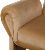 Fleurette Velvet Accent Chair - Cozy Contemporary Design with Curved Arms for Ultimate Relaxation