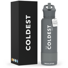 Sports Water Bottle Gun Metal Grey