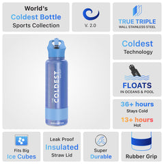 Water Bottle Neptune Blue Glitter