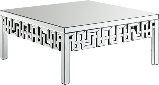 Aria Glass Mirrored Coffee Table – Geometric Contemporary Design for Modern Living Spaces