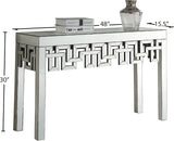 Aria Glass Console Table - Stylish Mirrored Design with Geometric Frame for Contemporary Spaces