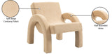 Corduroy Accent Chair - Luxurious Upholstered Comfort with Stylish Half Rounded Arms for Your Home