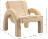 Corduroy Accent Chair - Luxurious Upholstered Comfort with Stylish Half Rounded Arms for Your Home
