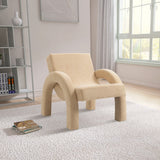 Corduroy Accent Chair - Luxurious Upholstered Comfort with Stylish Half Rounded Arms for Your Home