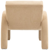 Corduroy Accent Chair - Luxurious Upholstered Comfort with Stylish Half Rounded Arms for Your Home