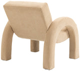 Corduroy Accent Chair - Luxurious Upholstered Comfort with Stylish Half Rounded Arms for Your Home