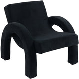 Corduroy Accent Chair - Luxurious Upholstered Comfort with Stylish Half Rounded Arms for Your Home