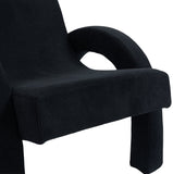 Corduroy Accent Chair - Luxurious Upholstered Comfort with Stylish Half Rounded Arms for Your Home