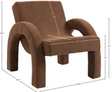 Corduroy Accent Chair - Luxurious Upholstered Comfort with Stylish Half Rounded Arms for Your Home
